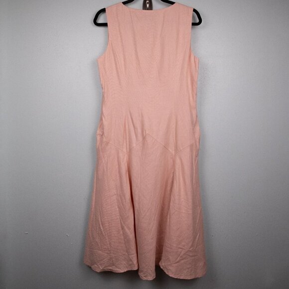 Lauren Ralph Lauren Notting Hill pink linen dress-12 - Picture 5 of 5
